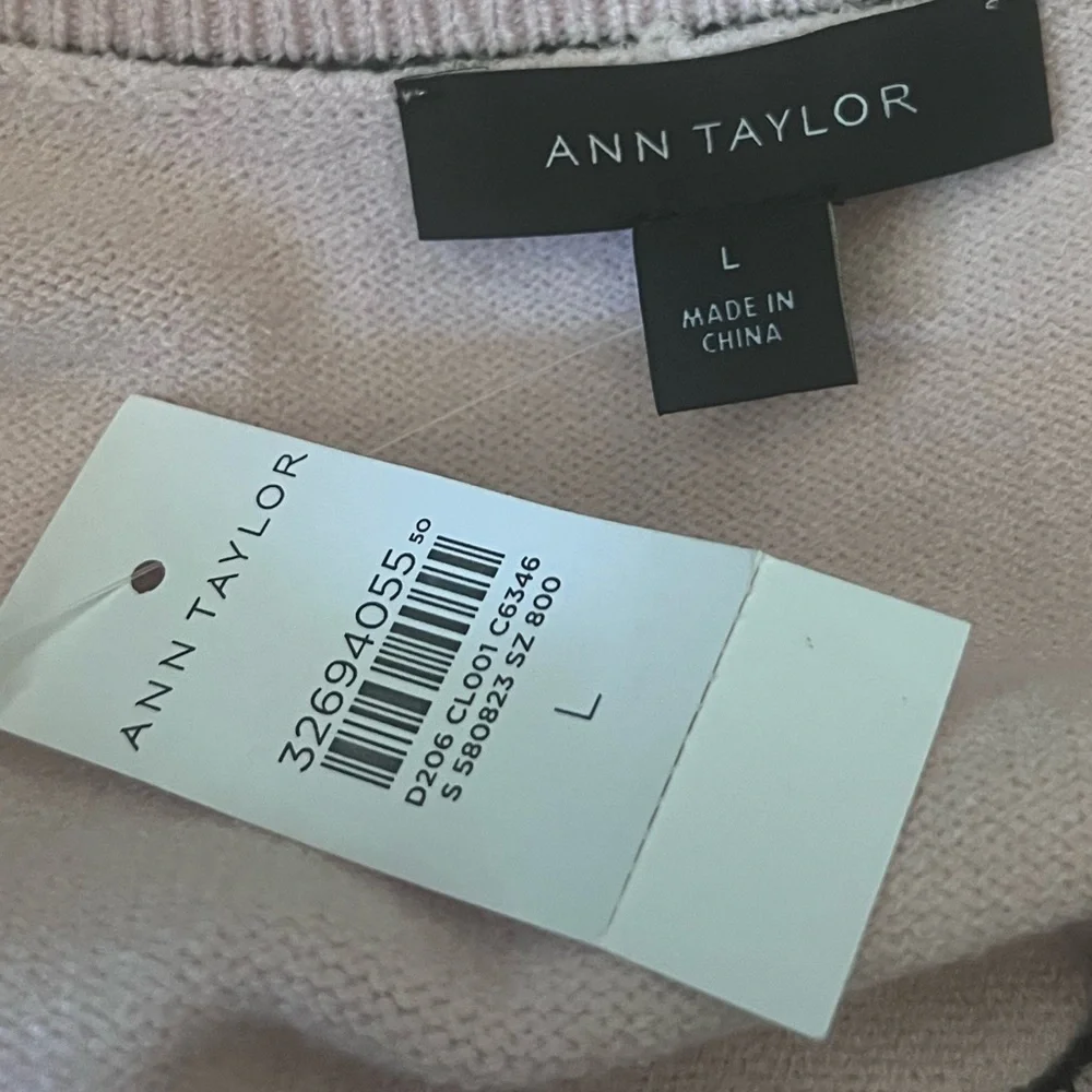 Ann Taylor Pink V Neck Cardigan NWT Large